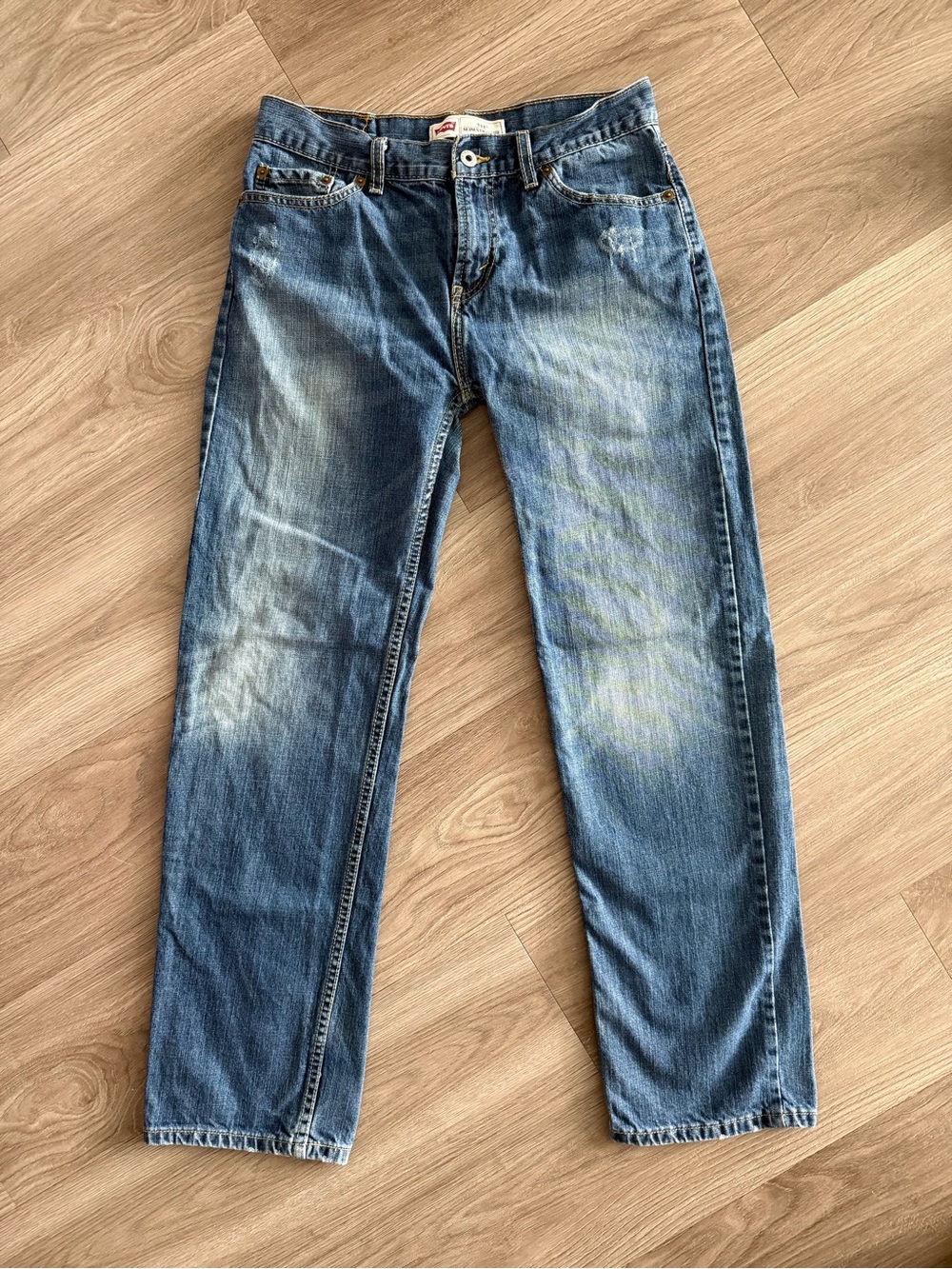 Levi's Medium Blue Slim Straight Jeans with Fading